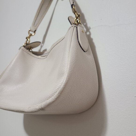 Coach Pebbled Cary Cream Leather Convertible Shoulder Bag CC437 - Picture 10 of 12